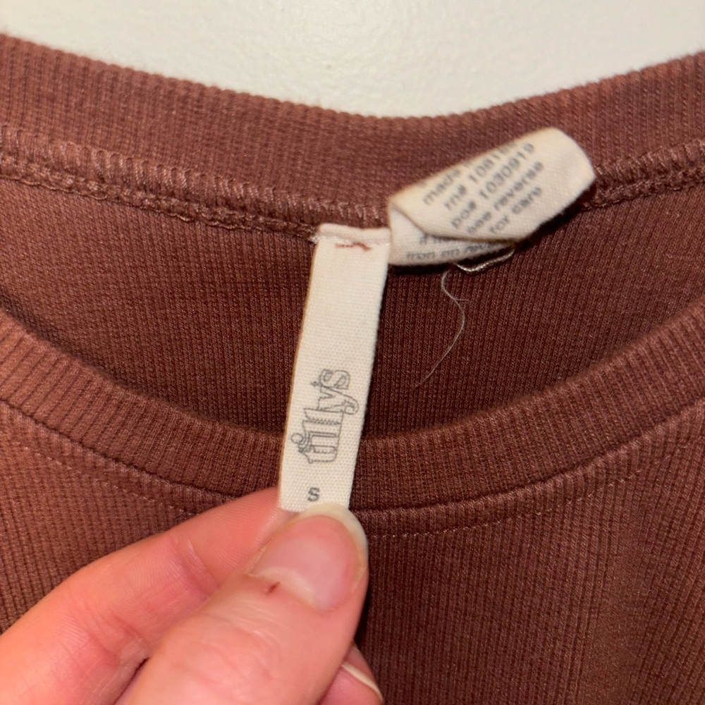 Brown Ribbed Tank Top - Picture 2 of 4